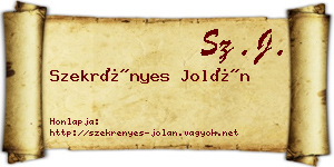 Szekrényes Jolán névjegykártya