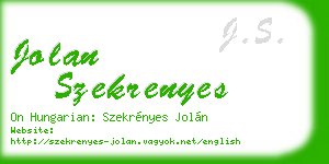 jolan szekrenyes business card